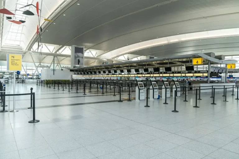 Inside a terminal at John F. Kennedy International Airport